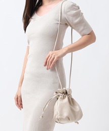 巾着バッグ レディース ショルダーバッグ 2WAYバッグ フェイクレザー
