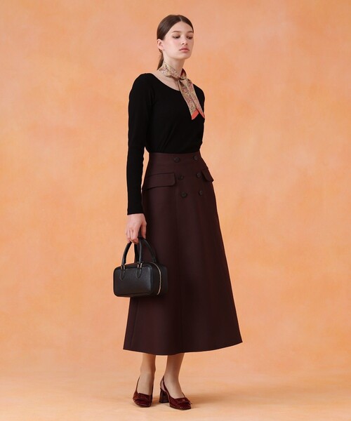 ANAYI（アナイ）の「ブライトツイルAラインスカート（スカート・レディース・ベージュ/ピンク/ブラウン/ネイビー/サンドベージュ・36/38/34）」の8枚目の写真