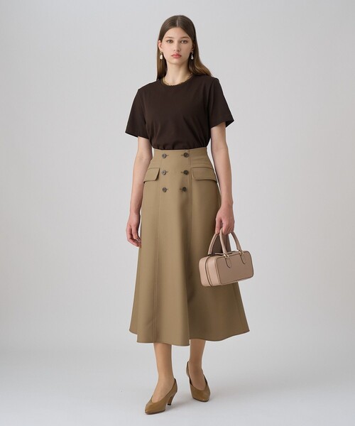 ANAYI（アナイ）の「ブライトツイルAラインスカート（スカート・レディース・ベージュ/ピンク/ブラウン/ネイビー/サンドベージュ・36/38/34）」の11枚目の写真