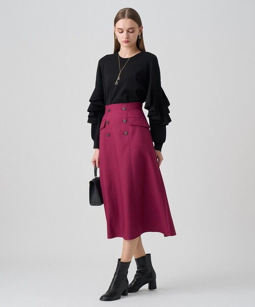 ANAYI（アナイ）の「ブライトツイルAラインスカート（スカート・レディース・ベージュ/ピンク/ブラウン/ネイビー/サンドベージュ・36/38/34）」の14枚目の写真