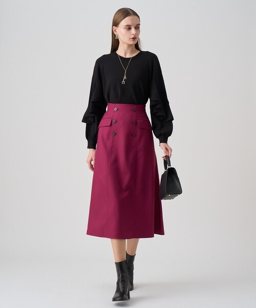 ANAYI（アナイ）の「ブライトツイルAラインスカート（スカート・レディース・ベージュ/ピンク/ブラウン/ネイビー/サンドベージュ・36/38/34）」の15枚目の写真