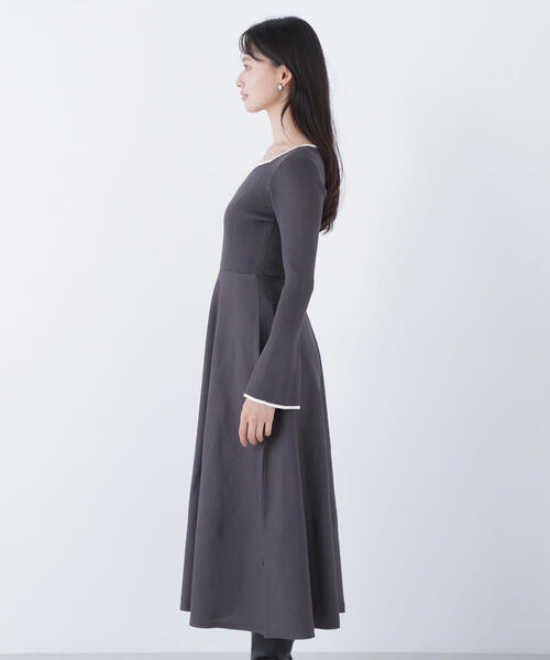 NATURAL BEAUTY BASIC（ナチュラルビューティーベーシック）の「◇バイカラーハートネックニットワンピース（ワンピース・レディース・ベージュ系その他/ブラック系その他/グレー系その他・MEDIUM/P/S）」の22枚目の写真