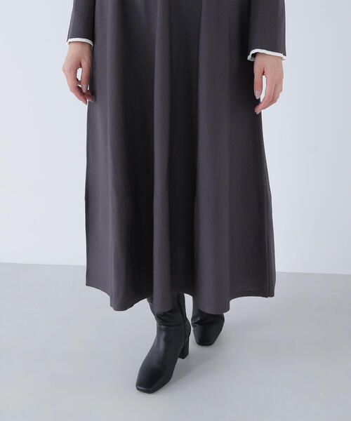 ◇バイカラーハートネックニットワンピース（ワンピース）｜NATURAL