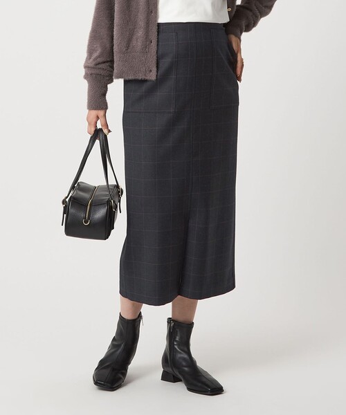 green label relaxing（グリーンレーベルリラクシング）の「［size SHORT/TALLあり］キチントボトムス サキソニー Iライン スリム スカート（スカート・レディース・ブラック/その他1/ベージュ/オフホワイト・TALL/40/38/36/SHORT）」の12枚目の写真