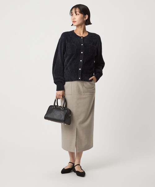 green label relaxing（グリーンレーベルリラクシング）の「［size SHORT/TALLあり］キチントボトムス サキソニー Iライン スリム スカート（スカート・レディース・ブラック/その他1/ベージュ/オフホワイト・TALL/40/38/36/SHORT）」の17枚目の写真