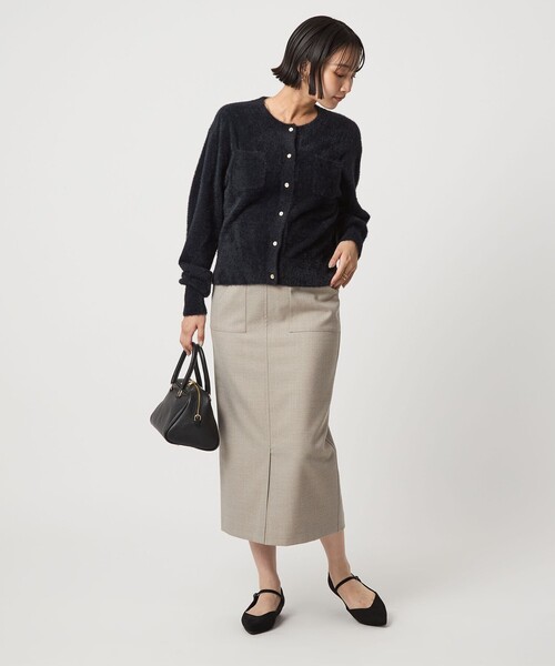 green label relaxing（グリーンレーベルリラクシング）の「［size SHORT/TALLあり］キチントボトムス サキソニー Iライン スリム スカート（スカート・レディース・ブラック/その他1/ベージュ/オフホワイト・TALL/40/38/36/SHORT）」の18枚目の写真