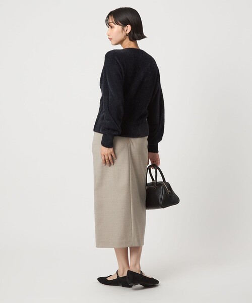green label relaxing（グリーンレーベルリラクシング）の「［size SHORT/TALLあり］キチントボトムス サキソニー Iライン スリム スカート（スカート・レディース・ブラック/その他1/ベージュ/オフホワイト・TALL/40/38/36/SHORT）」の19枚目の写真