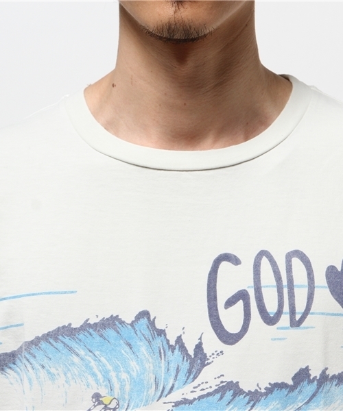 REMI RELIEF(レミレリーフ)の「REMI RELIEF(レミレリーフ) プリントT / 108-RRE-RN15173152(Tシャツ/カットソー・メンズ・オフホワイト/チャコールグレー・M/S/L)」の5枚目の写真