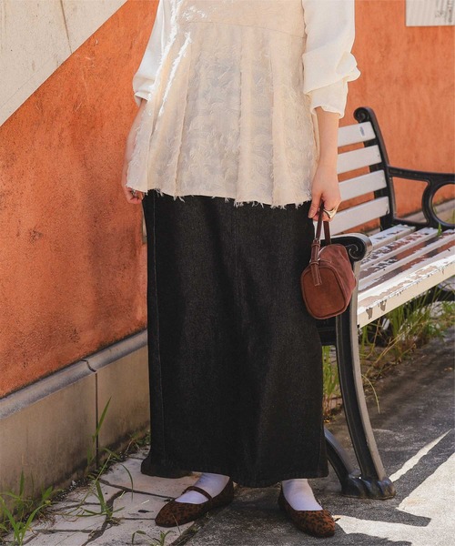 titivate（ティティベイト）の「美ラインシルエットデニムスカート（デニムスカート・レディース・ブラック系その他/ブラック/ブラウン/インディゴブルー・S/M/L）」の5枚目の写真