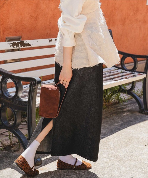 titivate（ティティベイト）の「美ラインシルエットデニムスカート（デニムスカート・レディース・ブラック系その他/ブラック/ブラウン/インディゴブルー・S/M/L）」の8枚目の写真