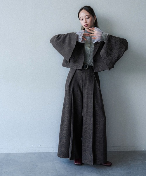 極希少 70's ジャガード織 デザイン バギーワイドフレアパンツ k158_s_1.jpg