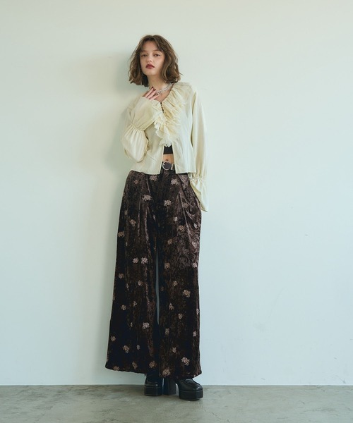 HARE（ハレ）の「VINTAGEジャガードワイドパンツ(HARE)（その他パンツ・レディース・パープル/ブラウン/ブラック/ブラウン系その他/パープル系その他/ブラック系その他/ブルー系その他・FREE）」の10枚目の写真