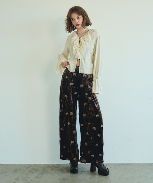 HARE（ハレ）の「VINTAGEジャガードワイドパンツ(HARE)（その他パンツ・レディース・パープル/ブラウン/ブラック/ブラウン系その他/パープル系その他/ブラック系その他/ブルー系その他・FREE）」の11枚目の写真