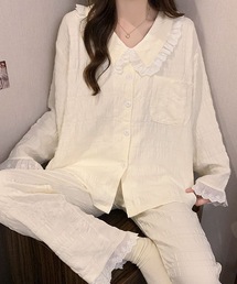 新品タグ付　ディオール　パジャマ　レースフリル　ホワイト系　Ｍサイズ WF-F7300-25 テトロンフリルレース 25mmx15m巻 (巻)「手芸材料の卸売り