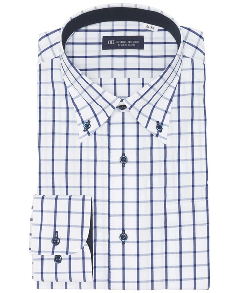 TOKYO SHIRTS(トウキョウシャツ)の「形態安定ノンアイロン ボタンダウン 長袖ビジネスワイシャツ(ビジネスシャツ・メンズ・ブルー・首回り42cm-裄丈86cm/首回り42cm-裄丈82cm/首回り41cm-裄丈86cm/首回り41cm-裄丈82cm/首回り39cm-裄丈84cm/首回り39cm-裄丈80cm/首回り43cm-裄丈86cm/首回り43cm-裄丈82cm/首回り37cm-裄丈80cm)」の1枚目の写真