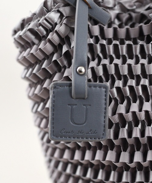 U(ユー)の「Ruban ルバン トートバッグ 飛ばしリボン付き(トートバッグ・レディース・ブラック/グレー・FREE)」の9枚目の写真