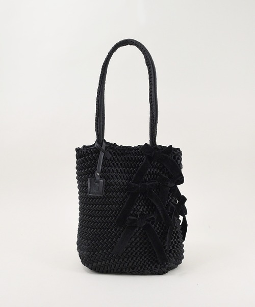 U(ユー)の「Ruban ルバン トートバッグ 飛ばしリボン付き(トートバッグ・レディース・ブラック/グレー・FREE)」の14枚目の写真