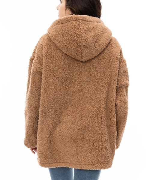 BILLABONG(ビラボン)の「【BILLABONG/ビラボン】24AW FURBOA HALF ZIP/ドローコード付きモコモコファー・ボアハーフジップブルゾン(ブルゾン・レディース・グリーン/ホワイト/ブラウン・MEDIUM)」の7枚目の写真