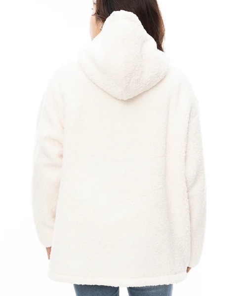 BILLABONG(ビラボン)の「【BILLABONG/ビラボン】24AW FURBOA HALF ZIP/ドローコード付きモコモコファー・ボアハーフジップブルゾン(ブルゾン・レディース・グリーン/ホワイト/ブラウン・MEDIUM)」の5枚目の写真