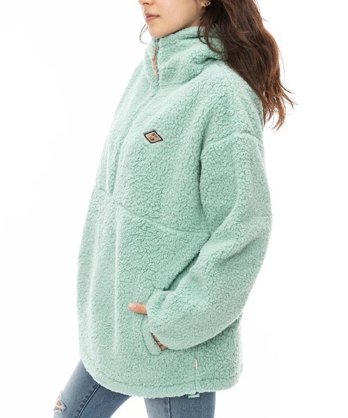 BILLABONG(ビラボン)の「【BILLABONG/ビラボン】24AW FURBOA HALF ZIP/ドローコード付きモコモコファー・ボアハーフジップブルゾン(ブルゾン・レディース・グリーン/ホワイト/ブラウン・MEDIUM)」の9枚目の写真