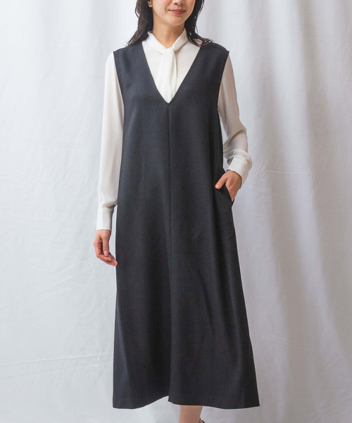 NARACAMICIE(ナラカミーチェ)の「【NARACAMICIE】ラチネジャンパースカート(スカート・レディース・ブラック/ブラウン・M/XL)」の3枚目の写真