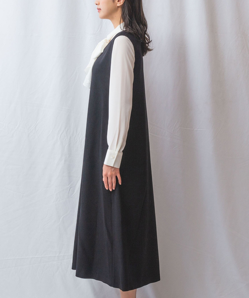 NARACAMICIE(ナラカミーチェ)の「【NARACAMICIE】ラチネジャンパースカート(スカート・レディース・ブラック/ブラウン・M/XL)」の4枚目の写真