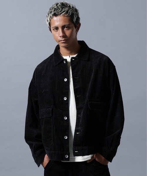 DANKE SCHON（ダンケシェーン）の「【WEB&DEPOT限定】DankeSchon/ダンケシェーン/CORDUROY CAVERALLS（カバーオール・メンズ・ブラック/ホワイト系2・M/L/S）」の2枚目の写真