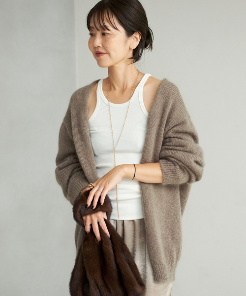 plage(プラージュ)の「JAMES CHARLOTTE / ジェームスシャルロット WRAP カーディガン(カーディガン/ボレロ・レディース・ベージュ/カーキ・FREE)」の5枚目の写真