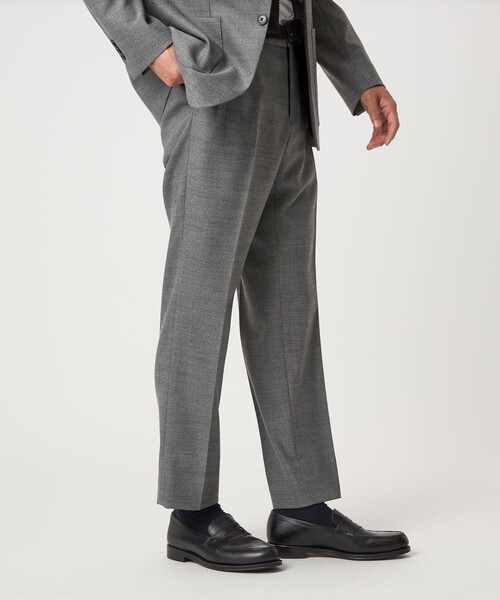 green label relaxing（グリーンレーベルリラクシング）の「A+ TWPU ホームスパン スタンダード イージー スラックス -ウォッシャブル・ストレッチ-（スラックス・メンズ・グレー/ダークグリーン/ブラウン・S/M/L/XL）」の2枚目の写真