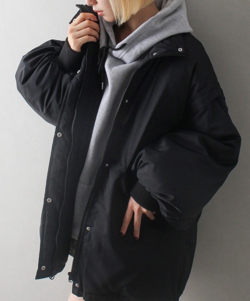 SpRay(スプレイ)の「袖取り外し中綿コート(ダウンジャケット/コート・レディース・ブラック/オフホワイト・FREE)」の3枚目の写真