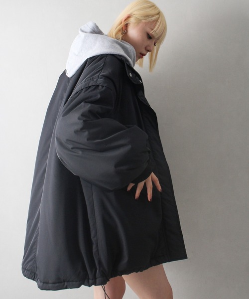 SpRay(スプレイ)の「袖取り外し中綿コート(ダウンジャケット/コート・レディース・ブラック/オフホワイト・FREE)」の9枚目の写真