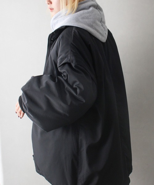 SpRay(スプレイ)の「袖取り外し中綿コート(ダウンジャケット/コート・レディース・ブラック/オフホワイト・FREE)」の10枚目の写真
