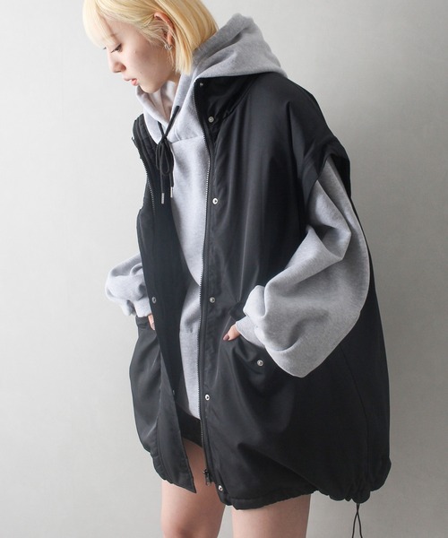 SpRay(スプレイ)の「袖取り外し中綿コート(ダウンジャケット/コート・レディース・ブラック/オフホワイト・FREE)」の16枚目の写真