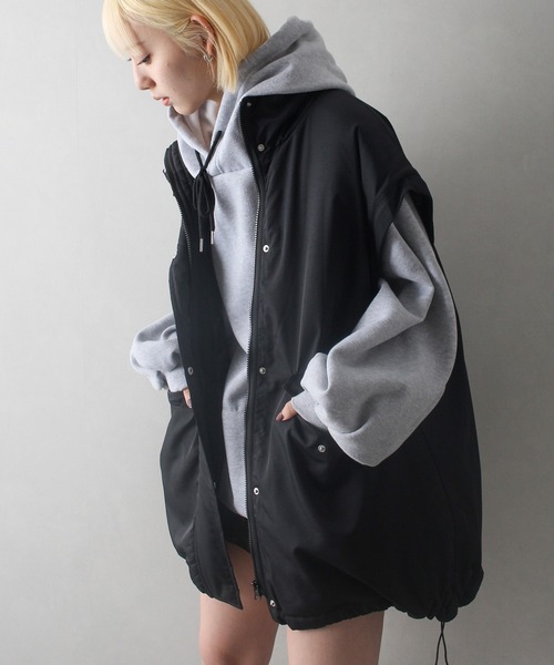 SpRay(スプレイ)の「袖取り外し中綿コート(ダウンジャケット/コート・レディース・ブラック/オフホワイト・FREE)」の17枚目の写真