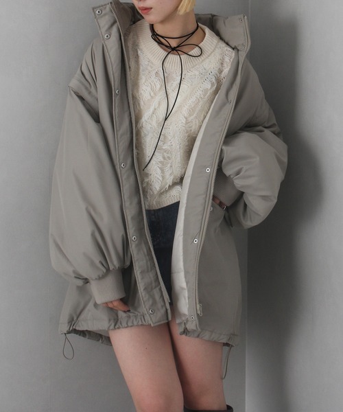 SpRay(スプレイ)の「袖取り外し中綿コート(ダウンジャケット/コート・レディース・ブラック/オフホワイト・FREE)」の21枚目の写真