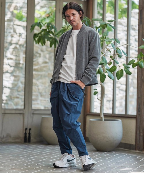 CAMBIO(カンビオ)の「mj11139-ワッフルリブブルゾン(MA-1・メンズ・ブラック/グレー・M/L)」の6枚目の写真