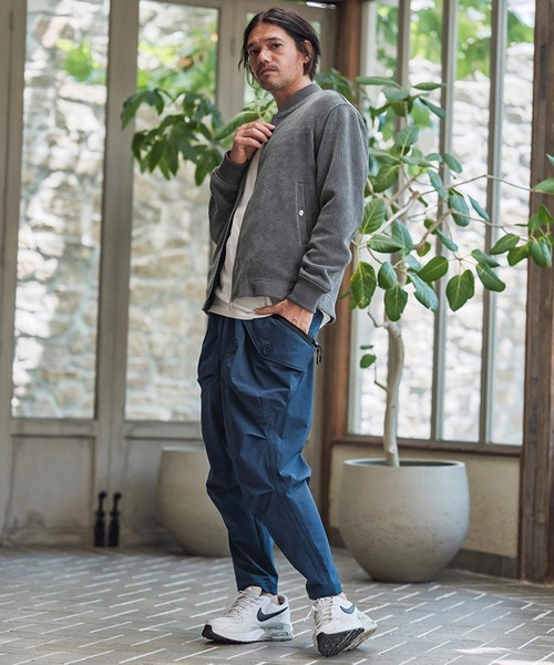 CAMBIO(カンビオ)の「mj11139-ワッフルリブブルゾン(MA-1・メンズ・ブラック/グレー・M/L)」の7枚目の写真