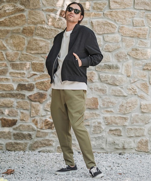 CAMBIO(カンビオ)の「mj11139-ワッフルリブブルゾン(MA-1・メンズ・ブラック/グレー・M/L)」の12枚目の写真