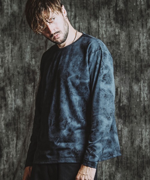 NO ID.(ノーアイディ)の「mlt5437- UnevenプリントサーマルPO カットソー(857006-332T)(Tシャツ/カットソー・メンズ・アイボリー/ブラック・ONE SIZE)」の4枚目の写真