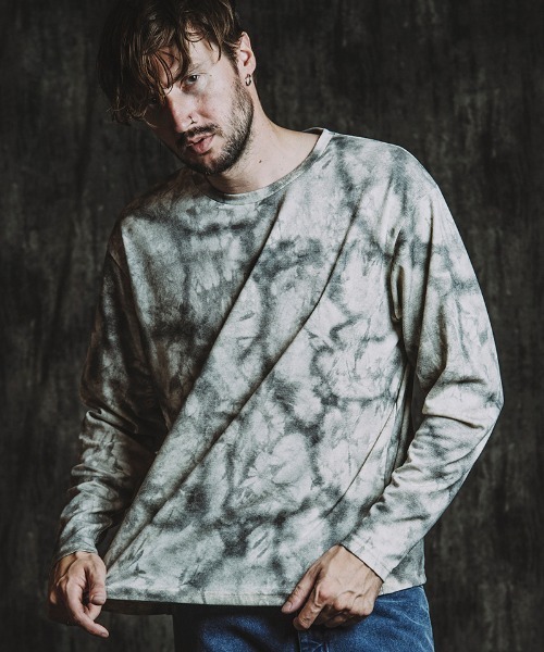 NO ID.(ノーアイディ)の「mlt5437- UnevenプリントサーマルPO カットソー(857006-332T)(Tシャツ/カットソー・メンズ・アイボリー/ブラック・ONE SIZE)」の6枚目の写真