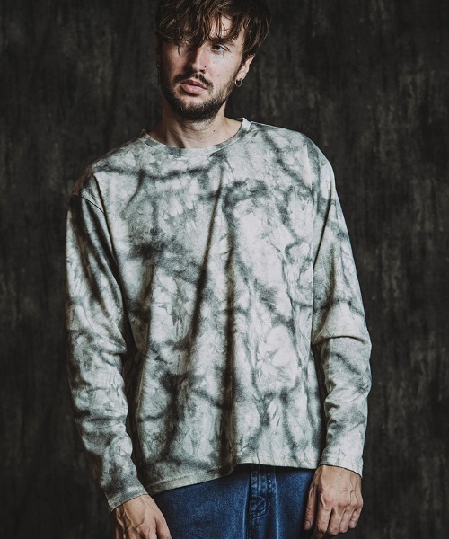 NO ID.(ノーアイディ)の「mlt5437- UnevenプリントサーマルPO カットソー(857006-332T)(Tシャツ/カットソー・メンズ・アイボリー/ブラック・ONE SIZE)」の8枚目の写真