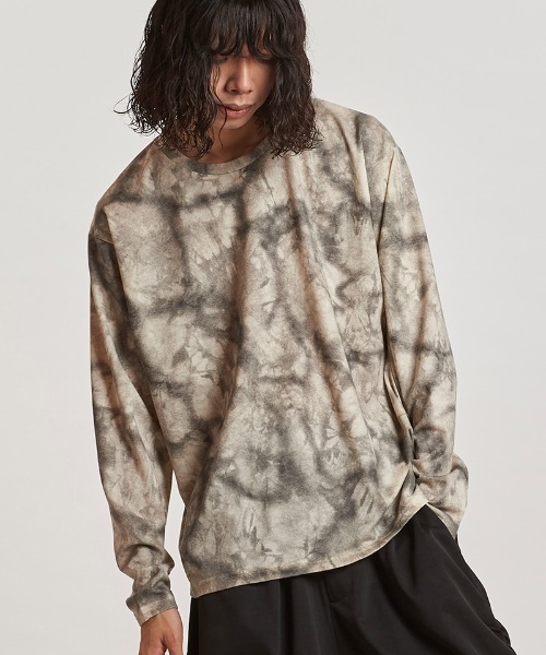NO ID.(ノーアイディ)の「mlt5437- UnevenプリントサーマルPO カットソー(857006-332T)(Tシャツ/カットソー・メンズ・アイボリー/ブラック・ONE SIZE)」の9枚目の写真