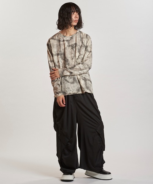 NO ID.(ノーアイディ)の「mlt5437- UnevenプリントサーマルPO カットソー(857006-332T)(Tシャツ/カットソー・メンズ・アイボリー/ブラック・ONE SIZE)」の11枚目の写真