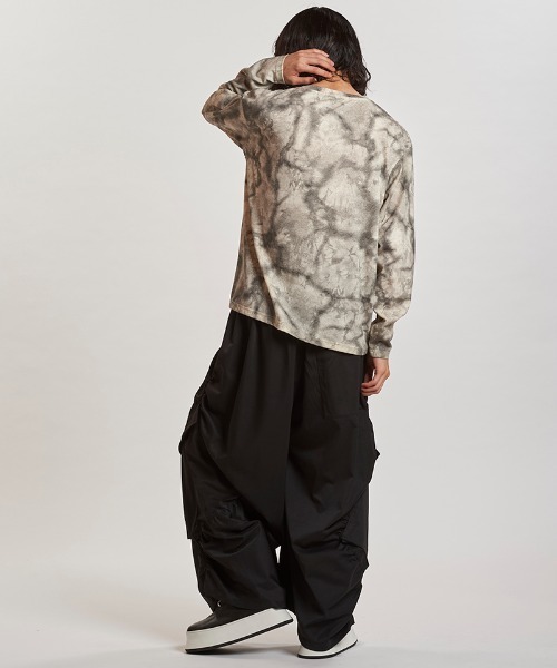 NO ID.(ノーアイディ)の「mlt5437- UnevenプリントサーマルPO カットソー(857006-332T)(Tシャツ/カットソー・メンズ・アイボリー/ブラック・ONE SIZE)」の12枚目の写真
