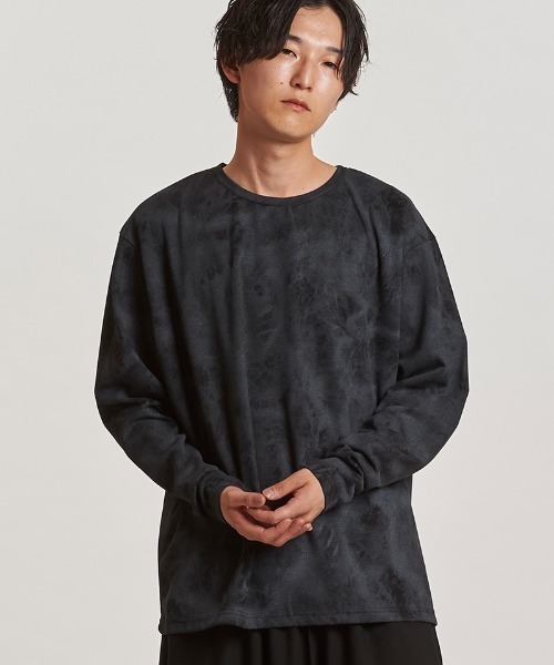 NO ID.(ノーアイディ)の「mlt5437- UnevenプリントサーマルPO カットソー(857006-332T)(Tシャツ/カットソー・メンズ・アイボリー/ブラック・ONE SIZE)」の14枚目の写真