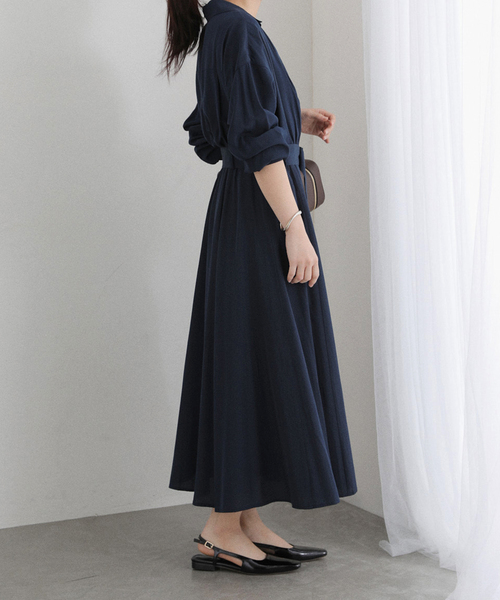 La TOTALITE（ラトータリテ）の「【洗える】カシュクールシャツワンピース（ワンピース・レディース・ネイビー/バーガンディー・38/36）」の20枚目の写真