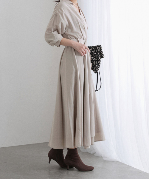 La TOTALITE（ラトータリテ）の「【洗える】カシュクールシャツワンピース（ワンピース・レディース・ネイビー/バーガンディー・38/36）」の13枚目の写真