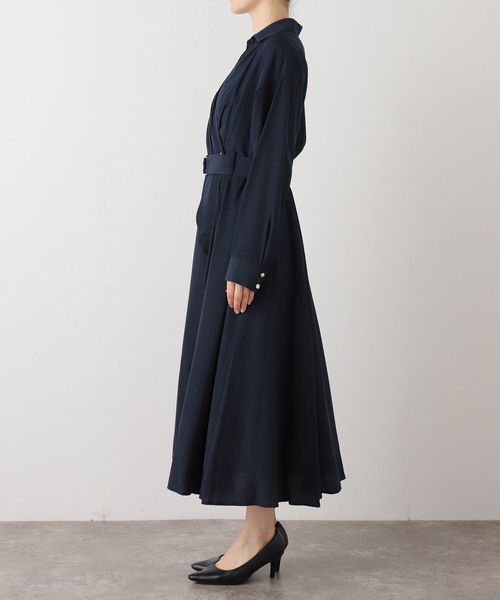 La TOTALITE（ラトータリテ）の「【洗える】カシュクールシャツワンピース（ワンピース・レディース・ネイビー/バーガンディー・38/36）」の15枚目の写真