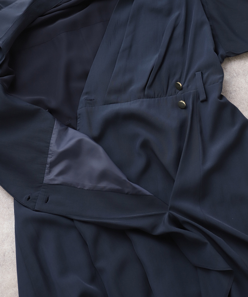 La TOTALITE（ラトータリテ）の「【洗える】カシュクールシャツワンピース（ワンピース・レディース・ネイビー/バーガンディー・38/36）」の9枚目の写真