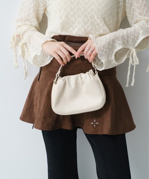 Kastane（カスタネ）の「【WEB・一部店舗限定】2WAYタックショルダーBAG（ショルダーバッグ・レディース・ピンク/アイボリー/ブラック・FREE）」の9枚目の写真